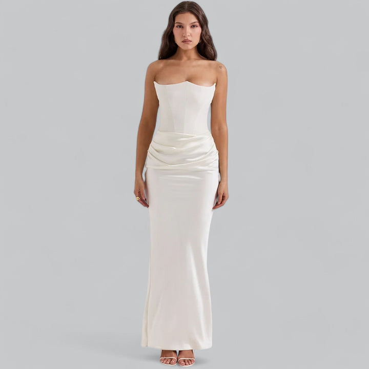 Women's Strapless Velvet Maxi Dress - Evening Occasion