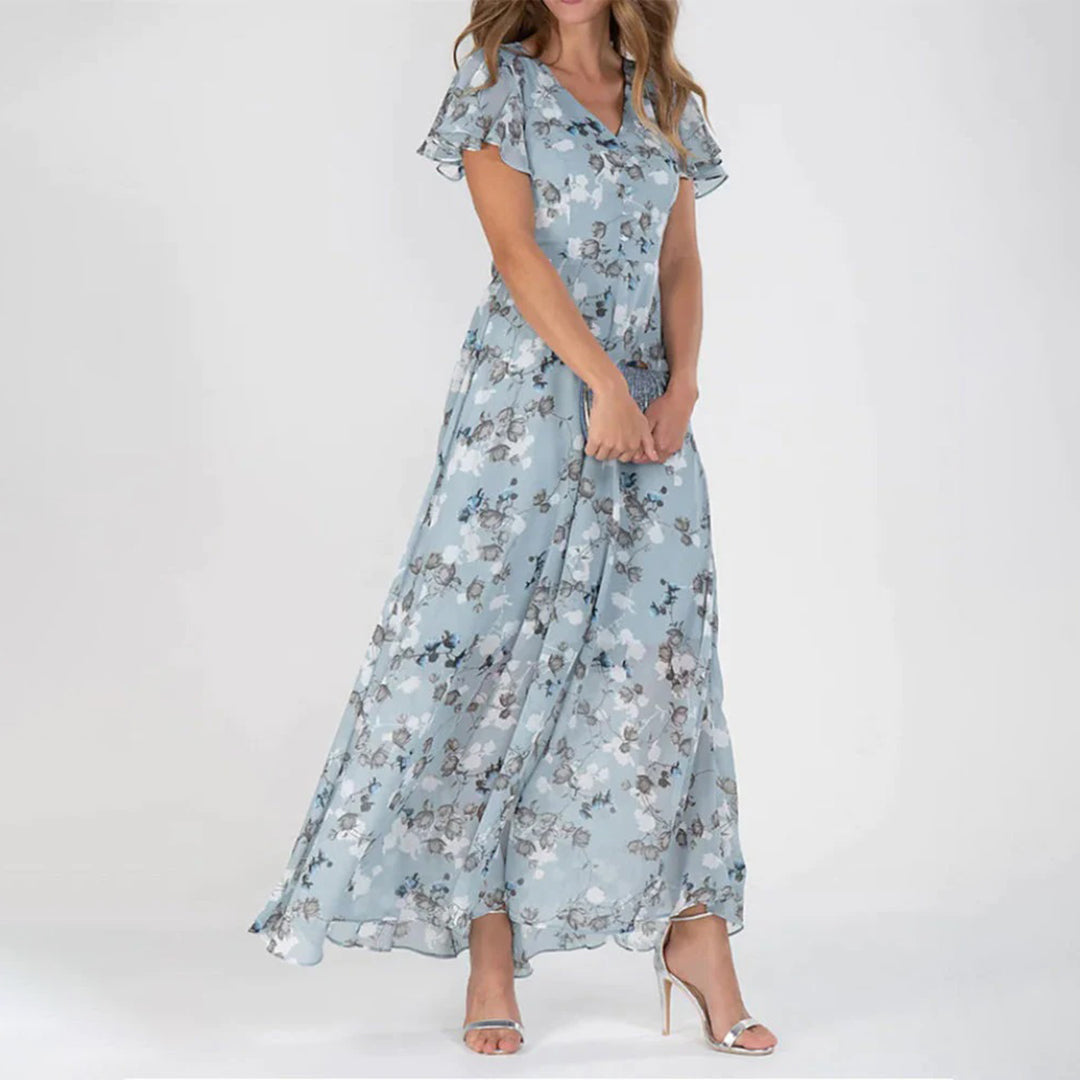 Women's Elegant Chiffon Maxi Dress - Flattering Summer Style