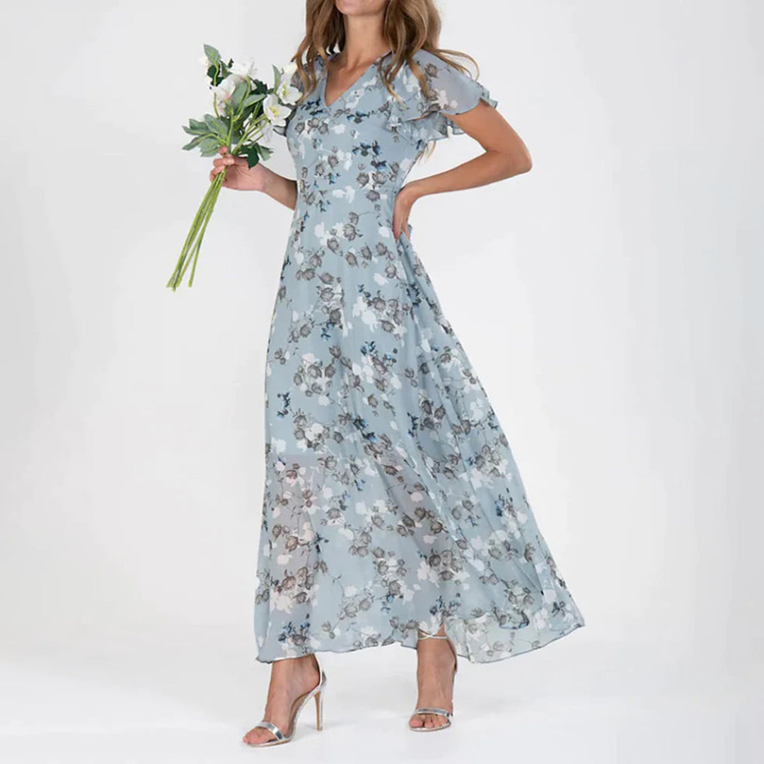 Women's Elegant Chiffon Maxi Dress - Flattering Summer Style