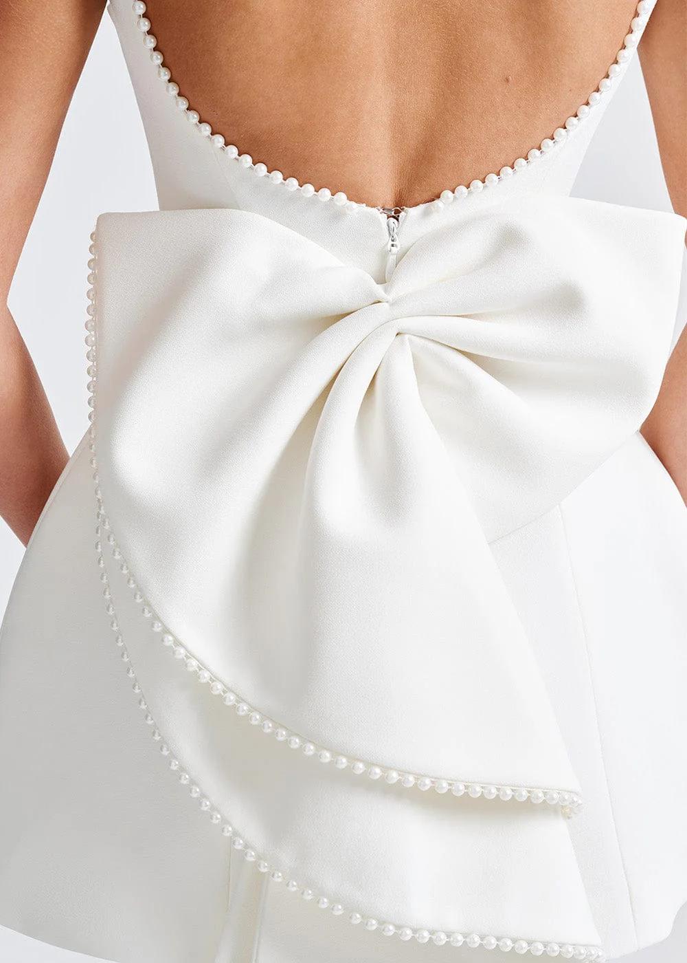 Emily | Women's Mini Dress with Pearl Detail, Evening