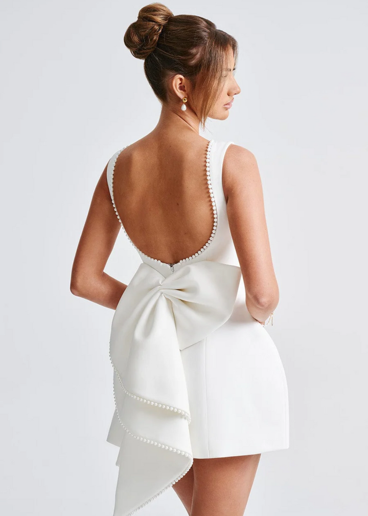 Emily | Women's Mini Dress with Pearl Detail, Evening