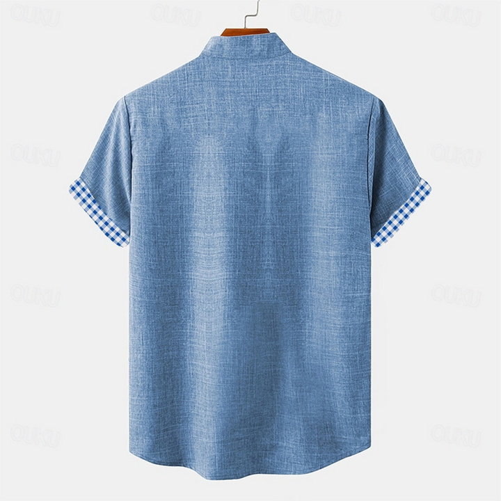 Men's Casual Linen Button-Up Shirt - Summer Vacation