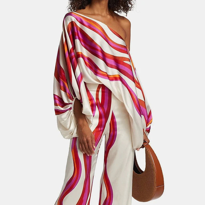 Marina | Women's Two-Piece Blouse Outfit, Summer