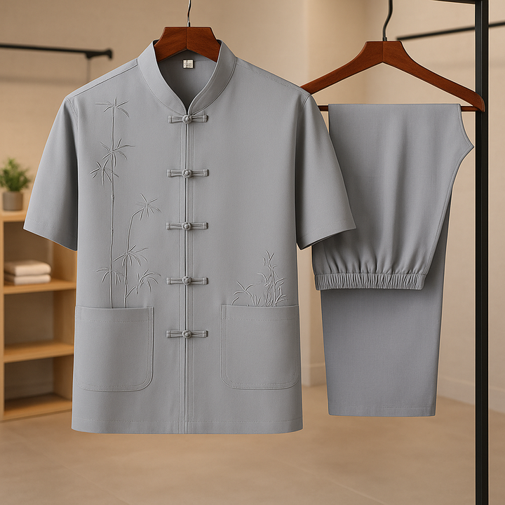 Men's Casual Knit Shirt and Pants Set - Everyday Wear