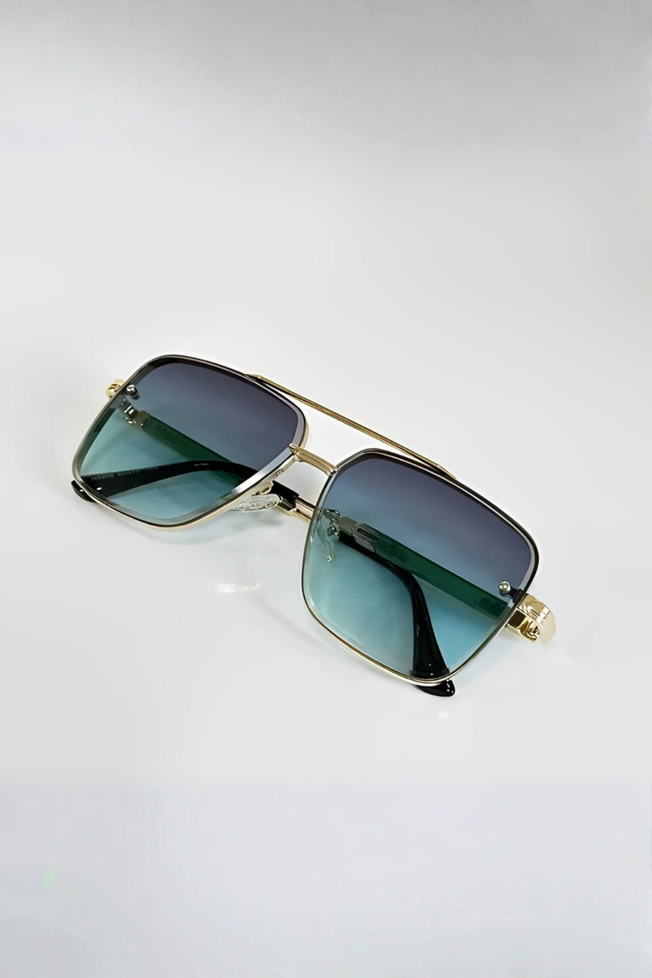 Men's Retro Gold Frame Aviator Sunglasses - UV400 Gradient Lens