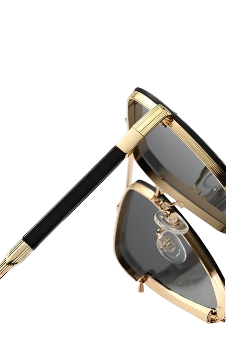 Men's Retro Gold Frame Aviator Sunglasses - UV400 Gradient Lens