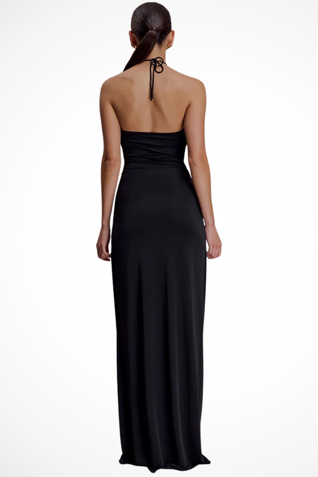 Women's Halter Neck Backless Chiffon Maxi Dress - Summer Wedding Guest