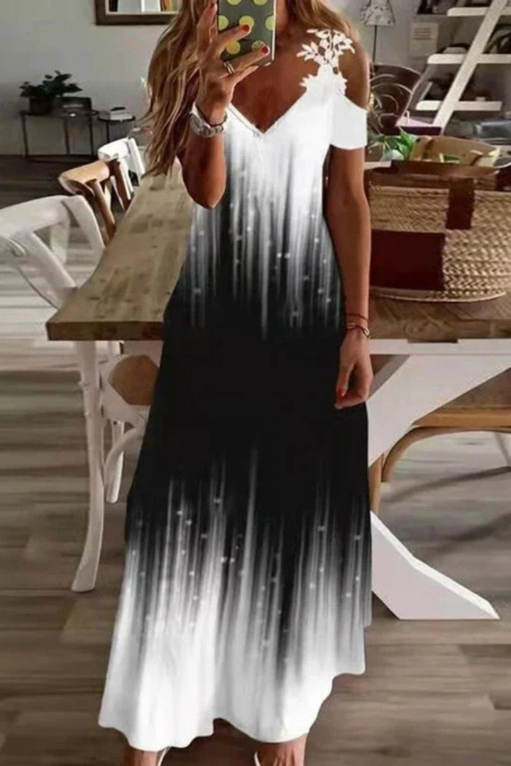 Women's Floral Chiffon Maxi Dress - Summer Casual