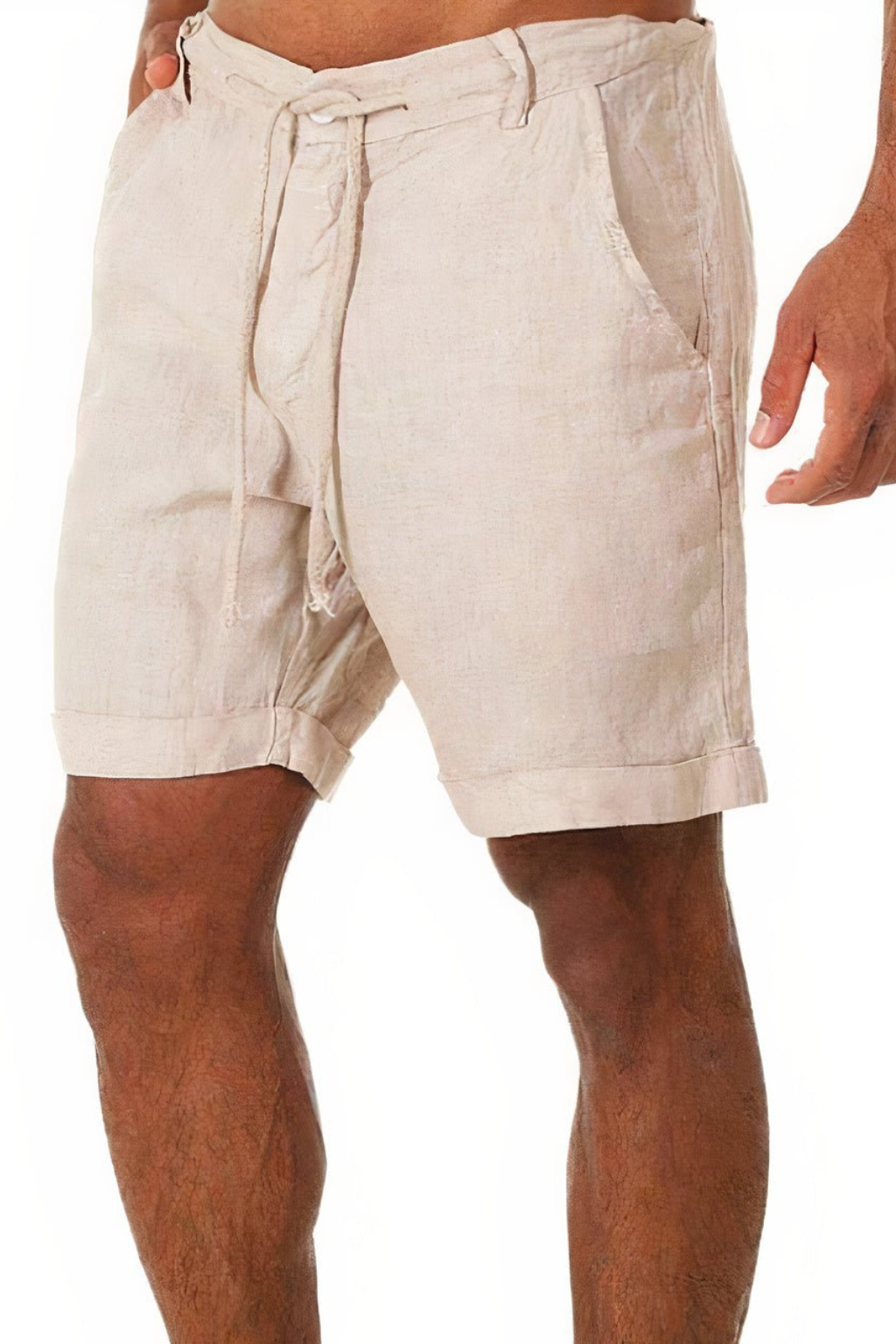 Men's Casual Linen Shorts - Summer Comfort with Drawstring Waist