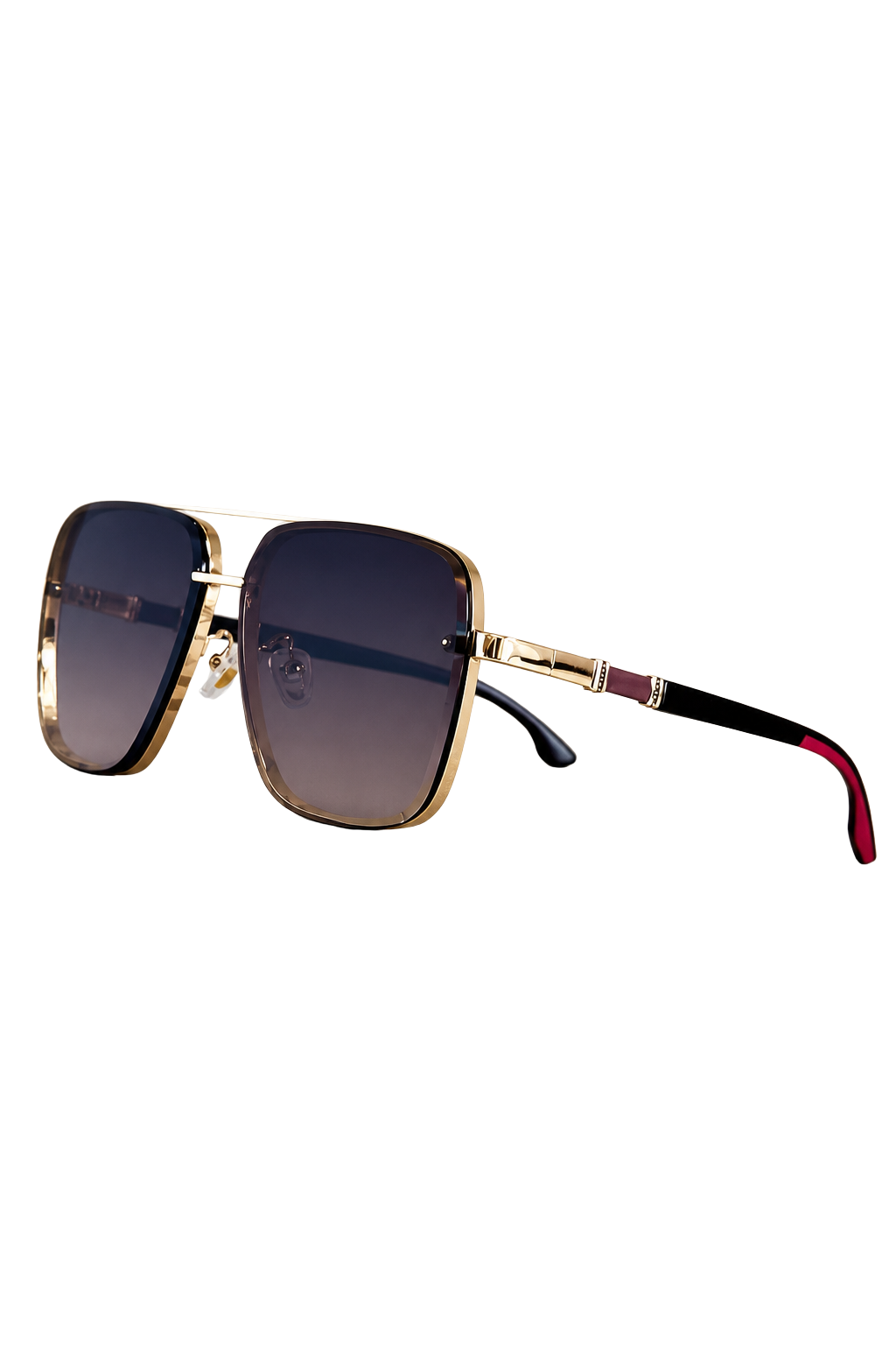 Men's Aviator Gold Metal Sunglasses - Gradient Lens
