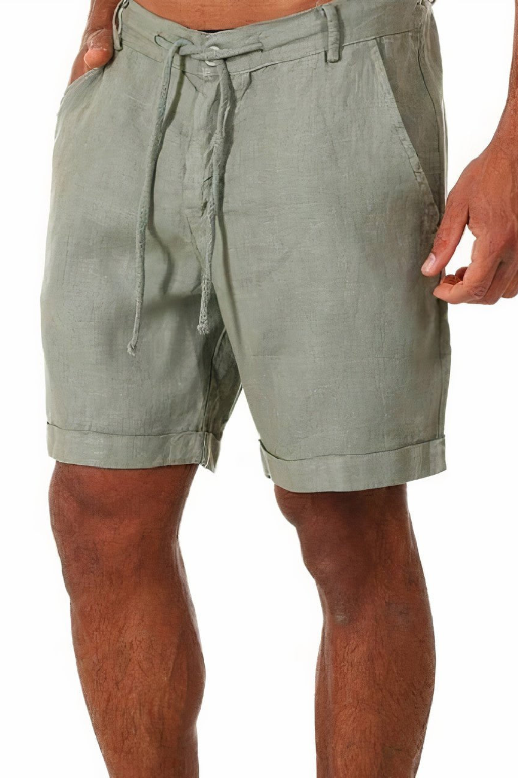 Men's Casual Linen Shorts - Summer Comfort with Drawstring Waist