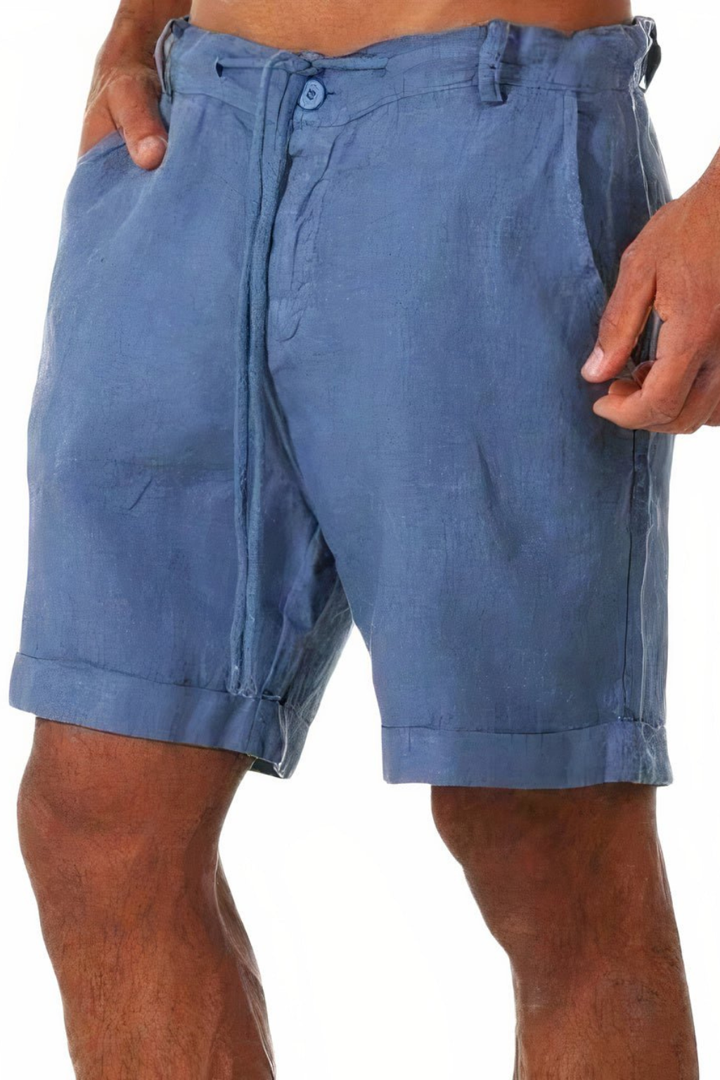 Men's Casual Linen Shorts - Summer Comfort with Drawstring Waist