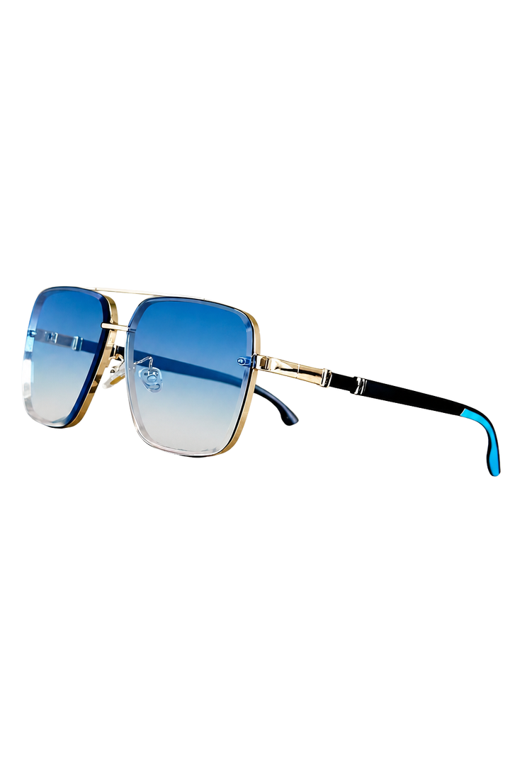 Men's Aviator Gold Metal Sunglasses - Gradient Lens