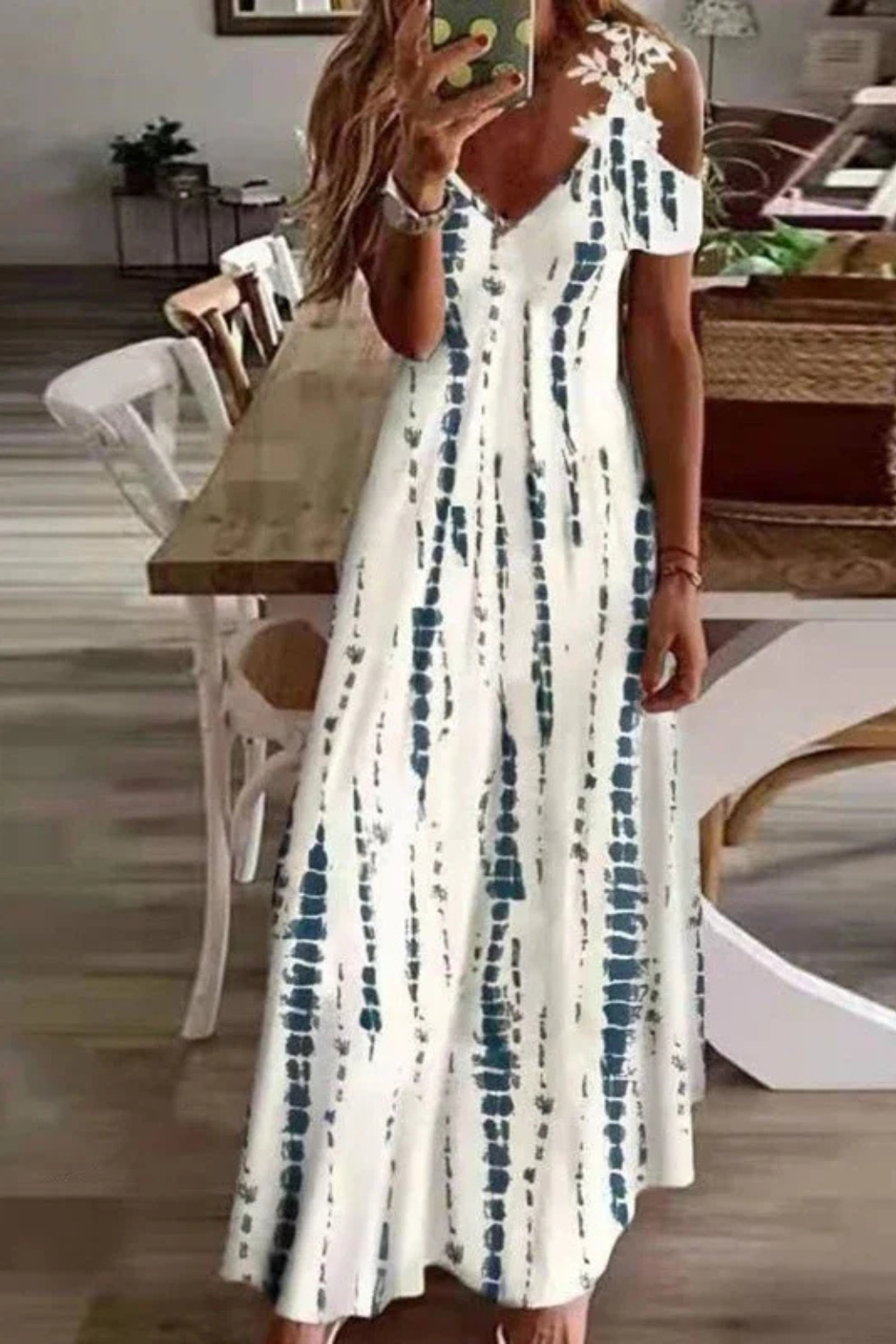 Women's Floral Chiffon Maxi Dress - Summer Casual