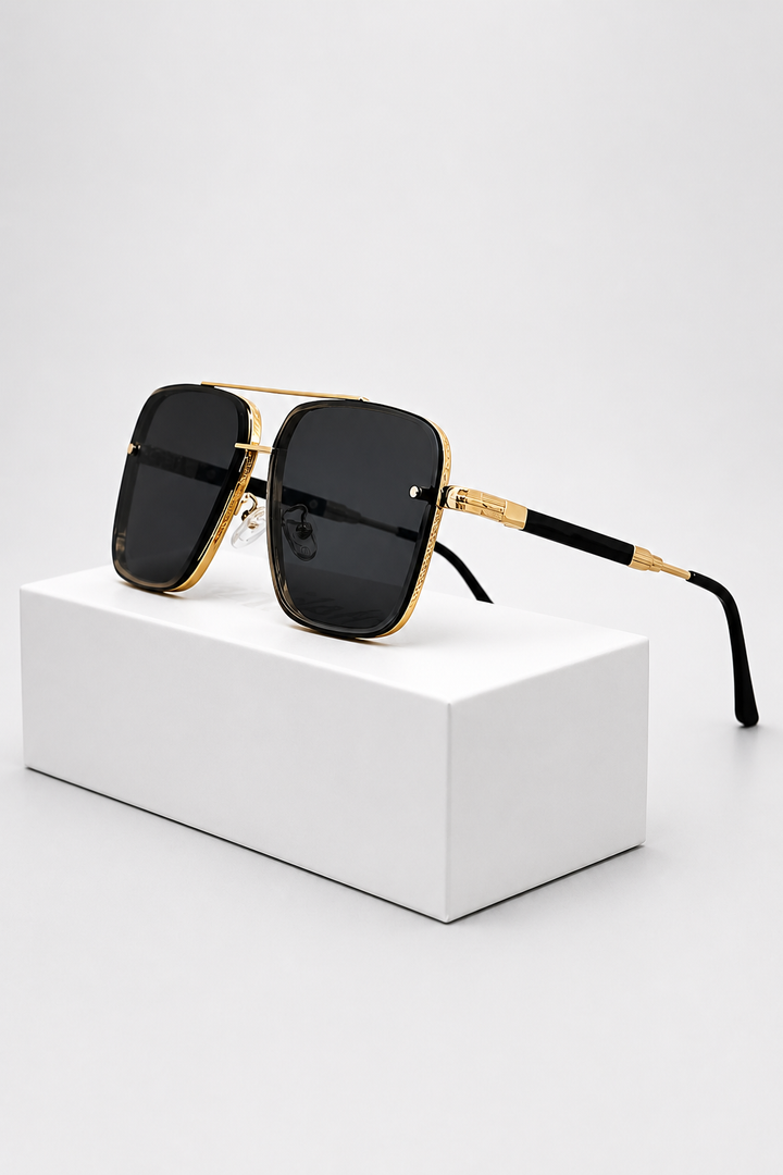Men's Retro Gold Frame Aviator Sunglasses - UV400 Gradient Lens