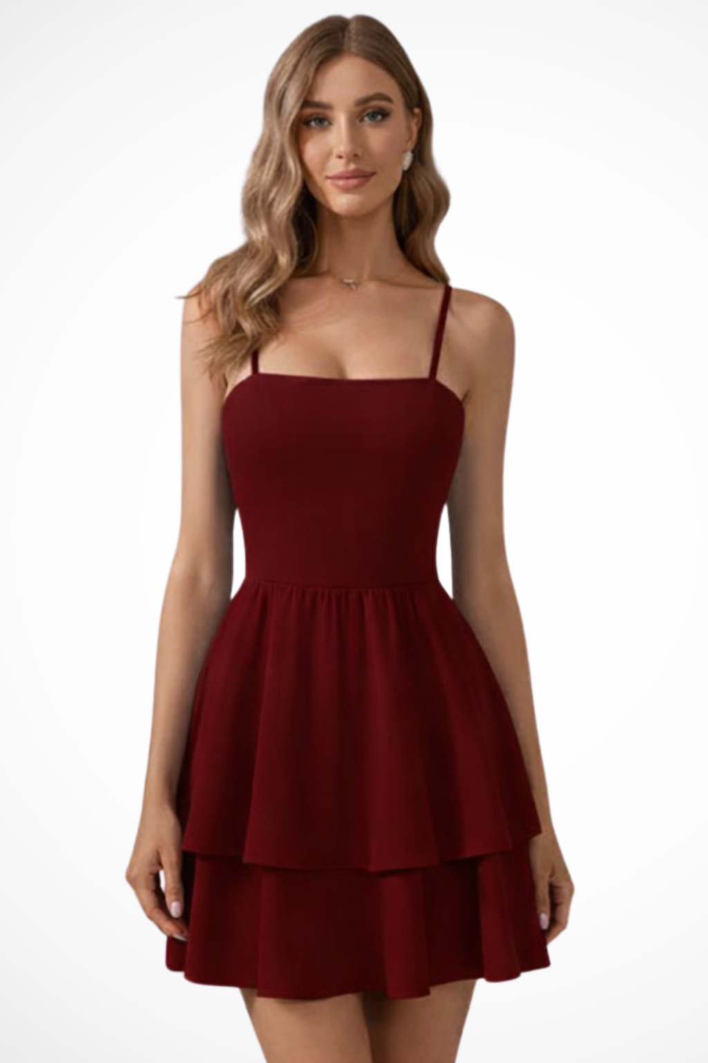 Women's Strappy Tiered Ruffle Mini Dress - Summer Casual