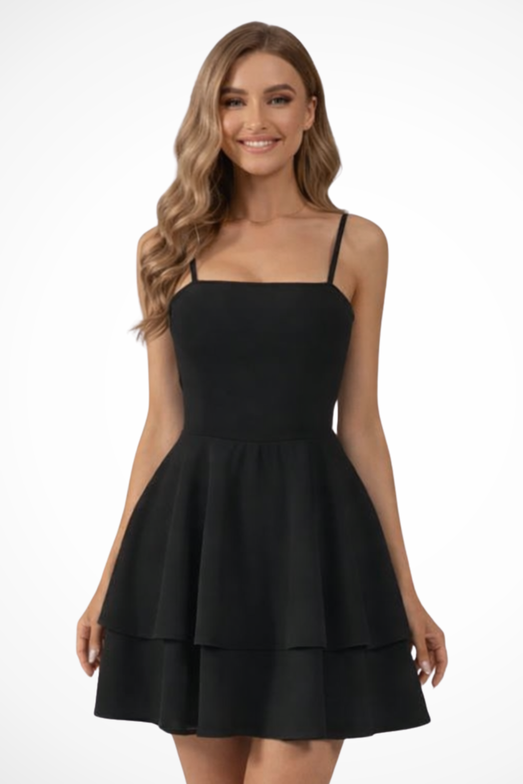 Women's Strappy Tiered Ruffle Mini Dress - Summer Casual
