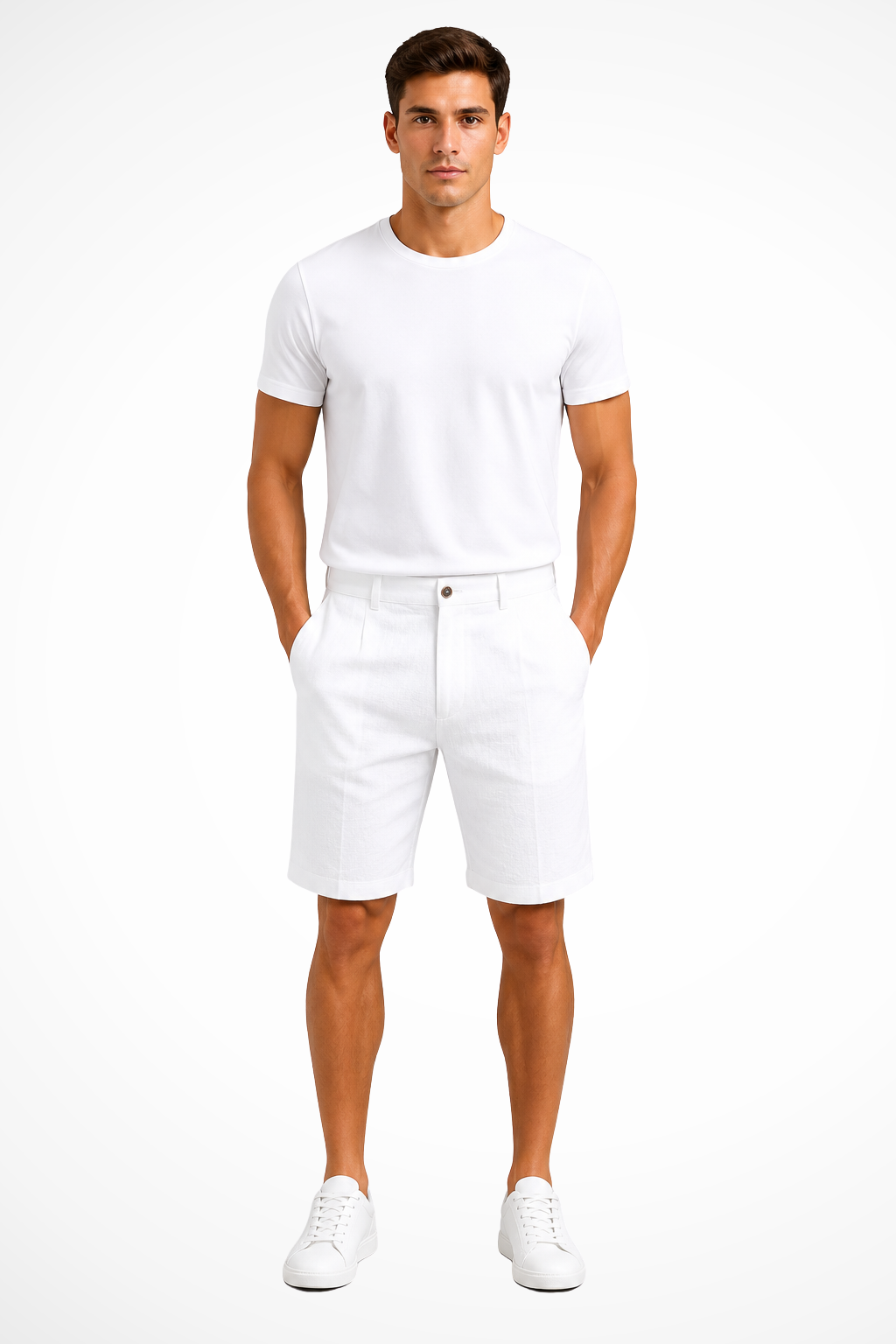 Men's Casual Chino Shorts - Comfortable with Button Waist and Pockets
