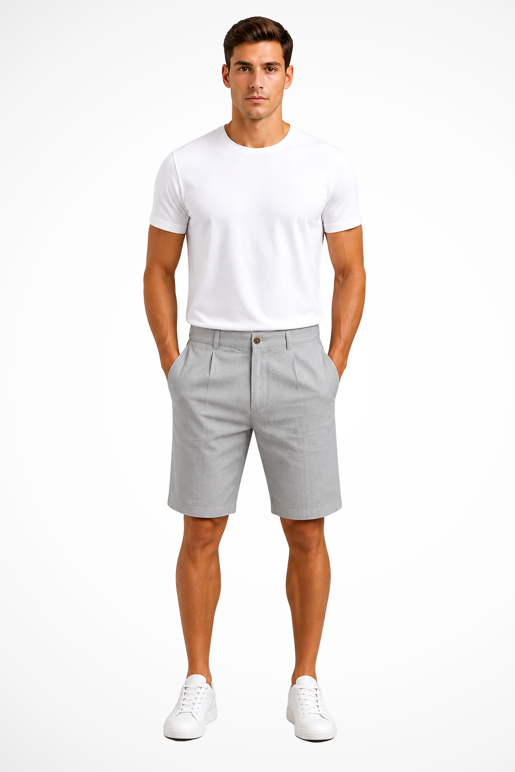 Men's Casual Chino Shorts - Comfortable with Button Waist and Pockets