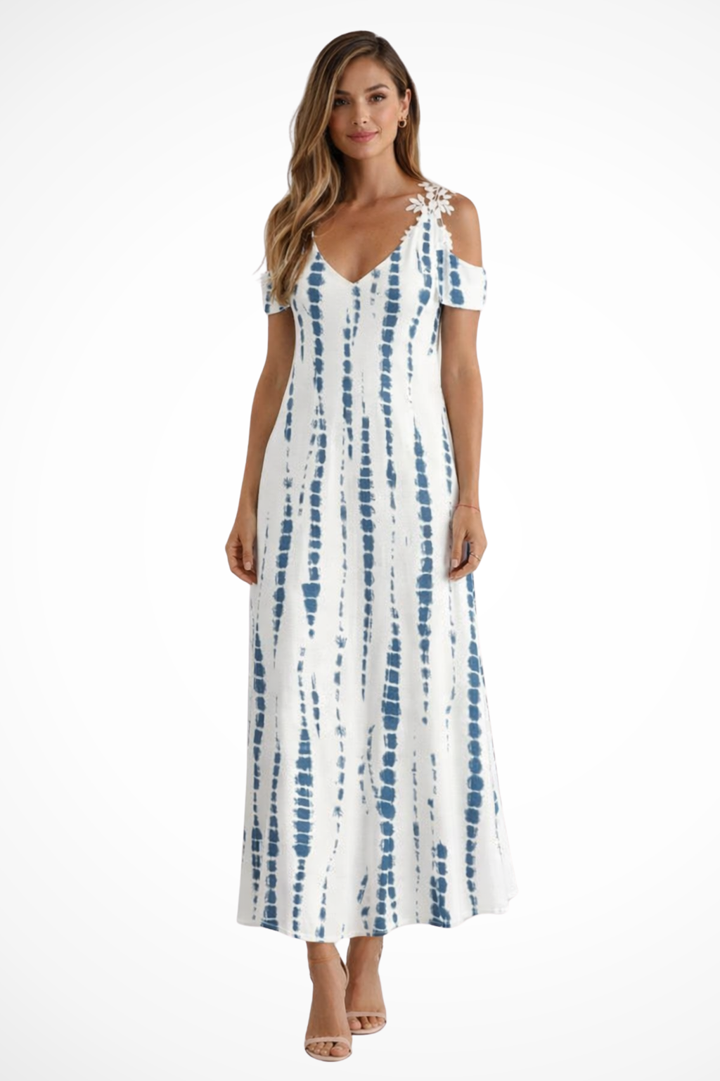 Women's Floral Chiffon Maxi Dress - Summer Casual