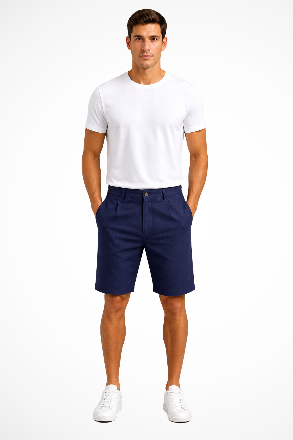 Men's Casual Chino Shorts - Comfortable with Button Waist and Pockets