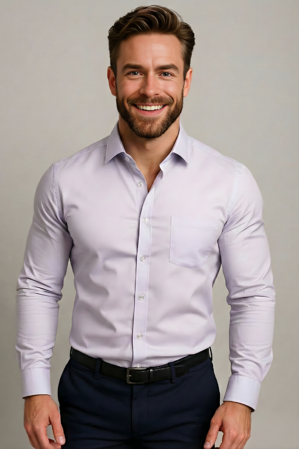 Men's Classic Fit Long Sleeve Shirt - Lightweight Breathable