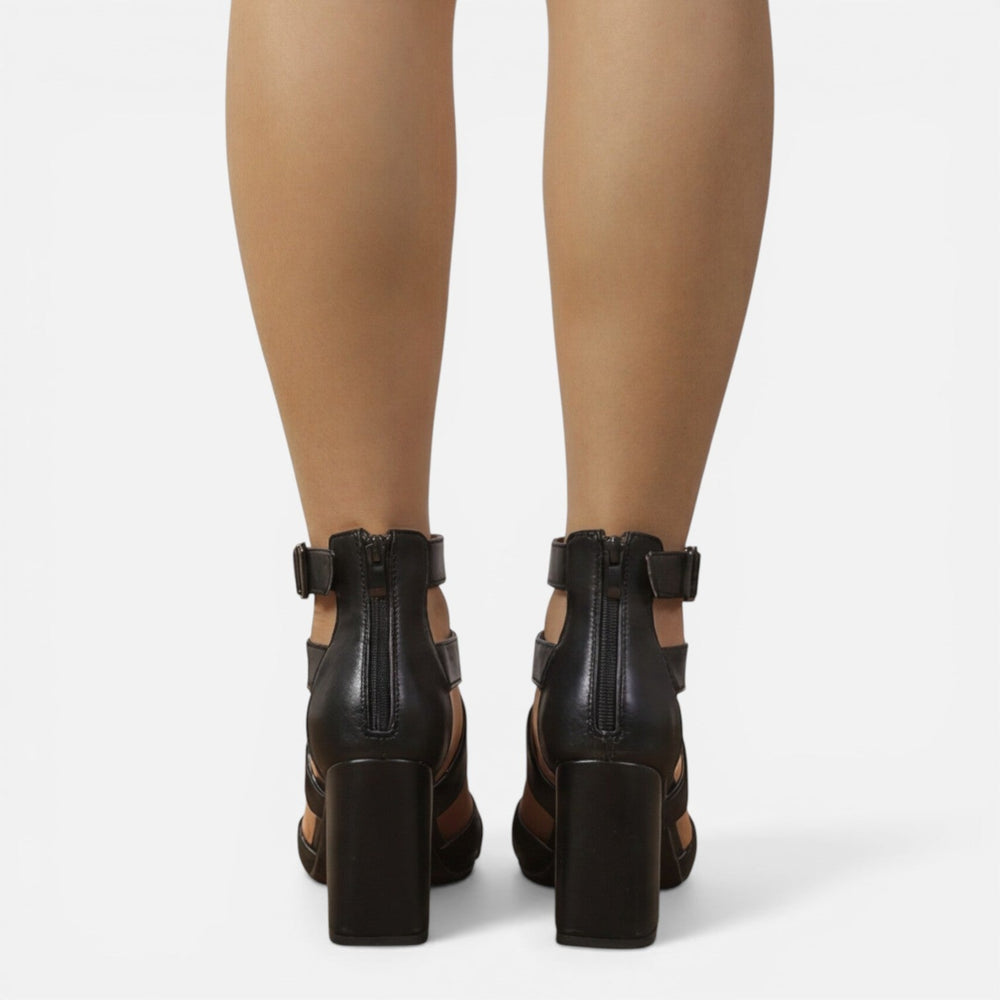 Women's Crossover Strap Block Heels - Summer Casual