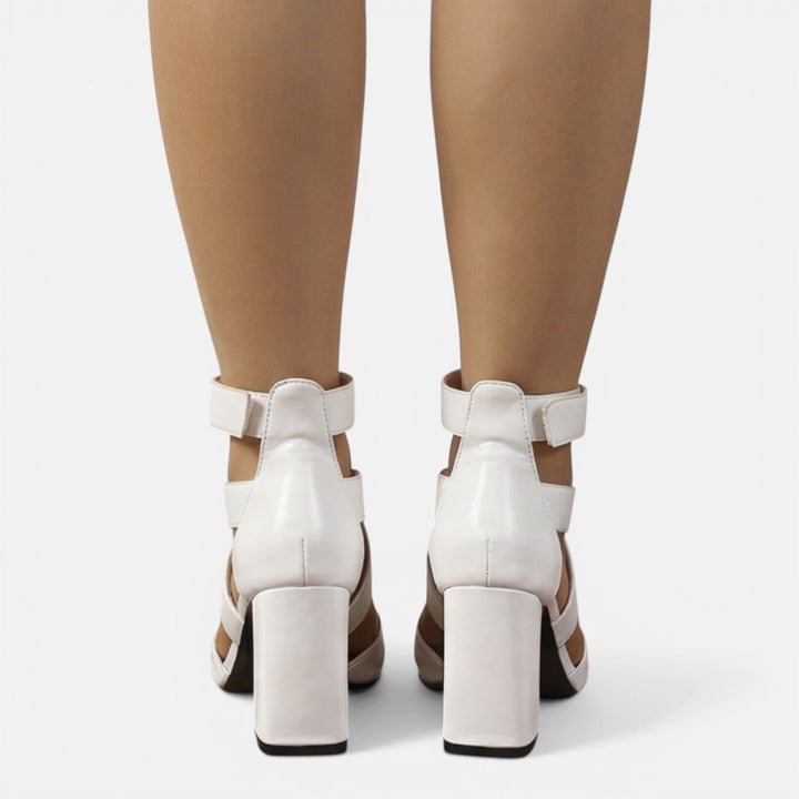 Women's Crossover Strap Block Heels - Summer Casual
