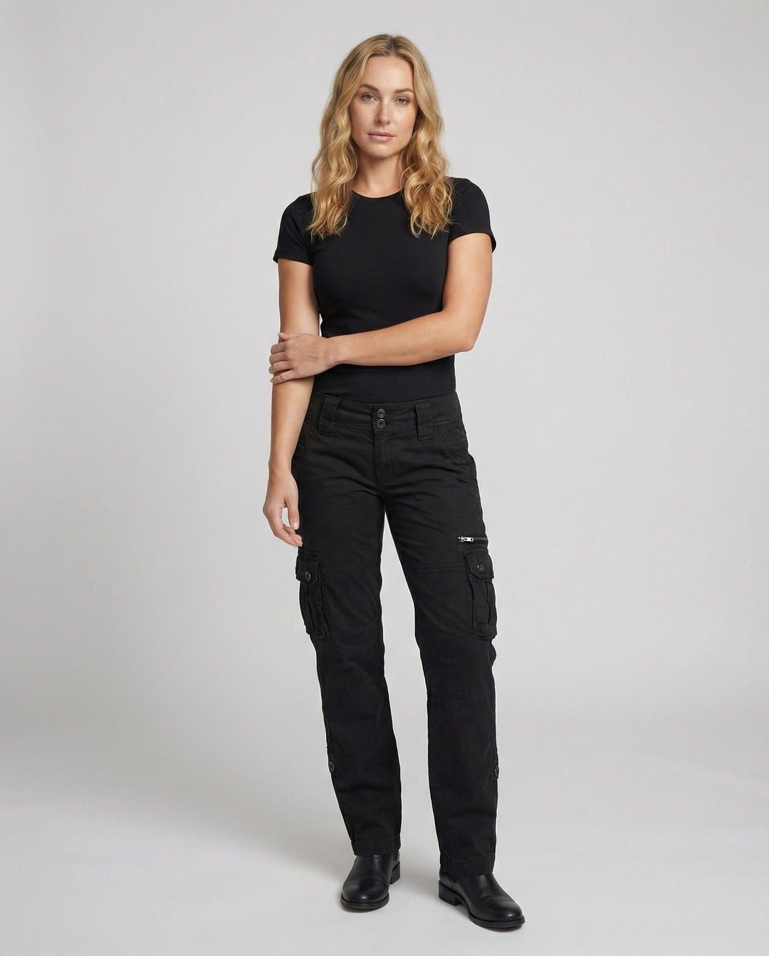 Taylor | Women's High-Waisted Utility Cargo Pants, Casual
