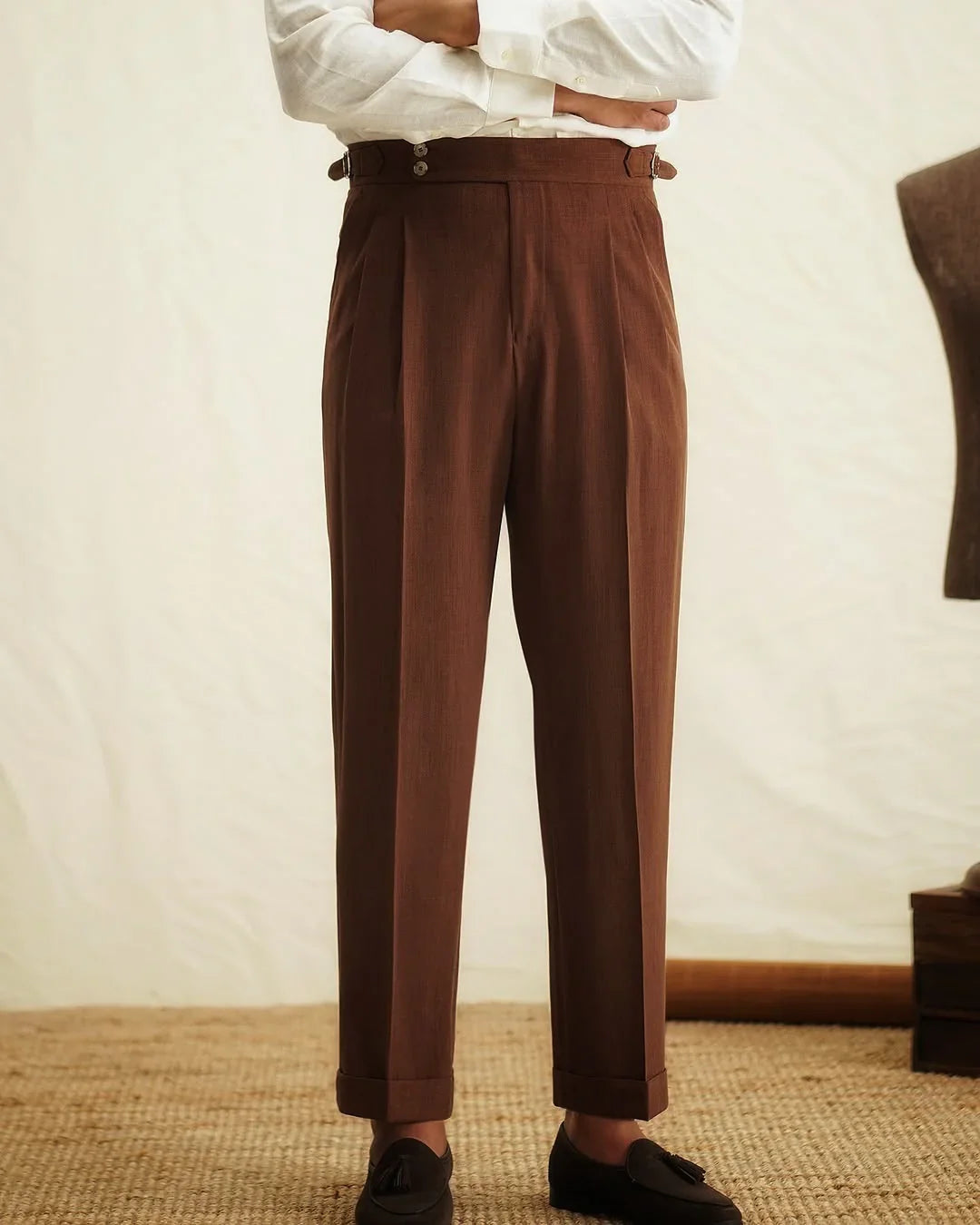 Women's High-Waisted Trousers - Tailored Fit