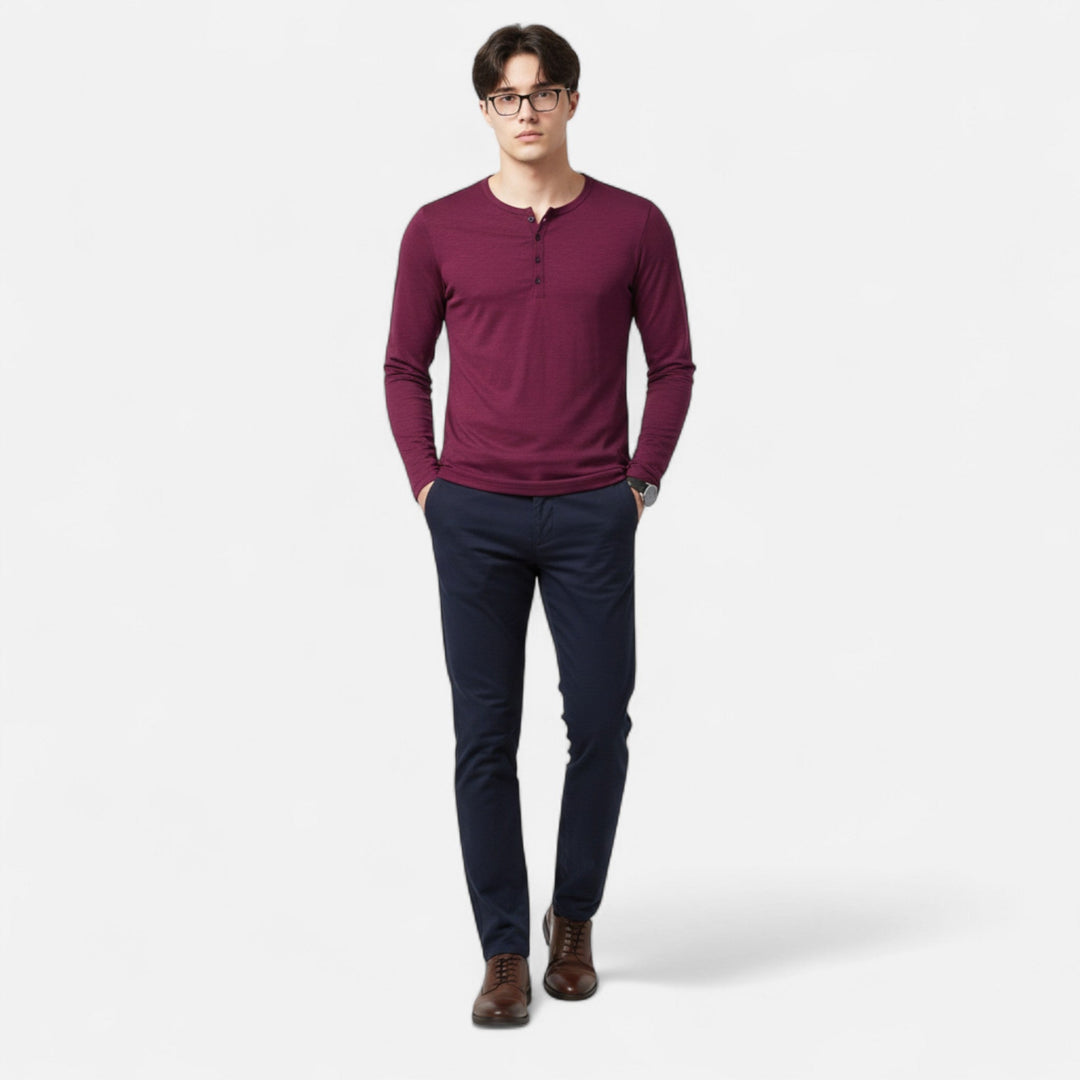 Men's Casual Cotton Long Sleeve T-Shirt - Everyday Comfort