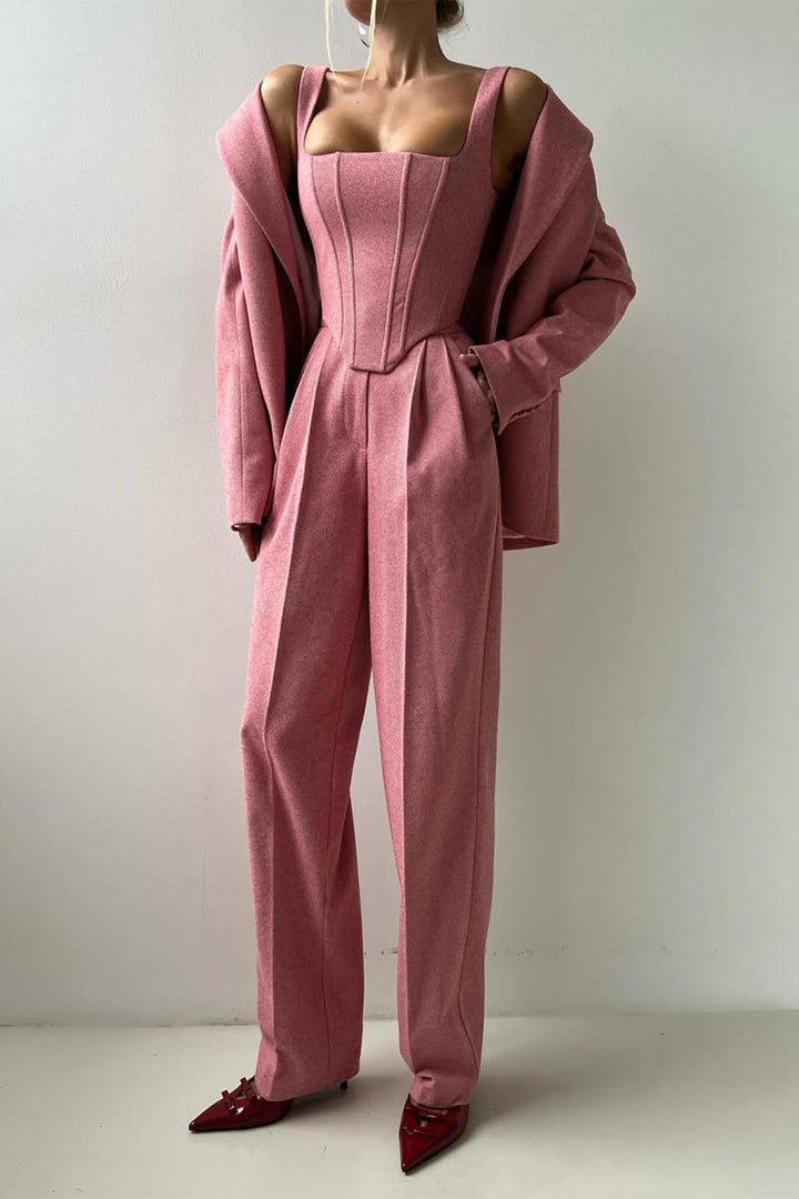 Emma | Women's Herringbone Blouse and Three-Piece Suit Set