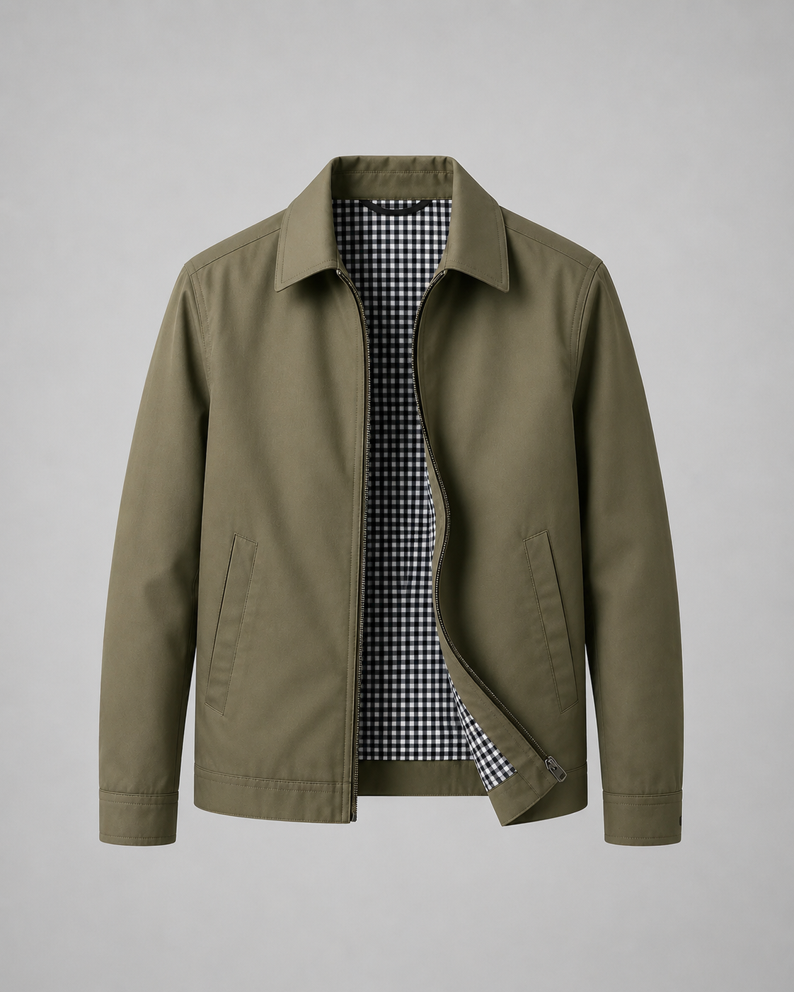 Men's Harrington Jacket – Lightweight with Check Lining