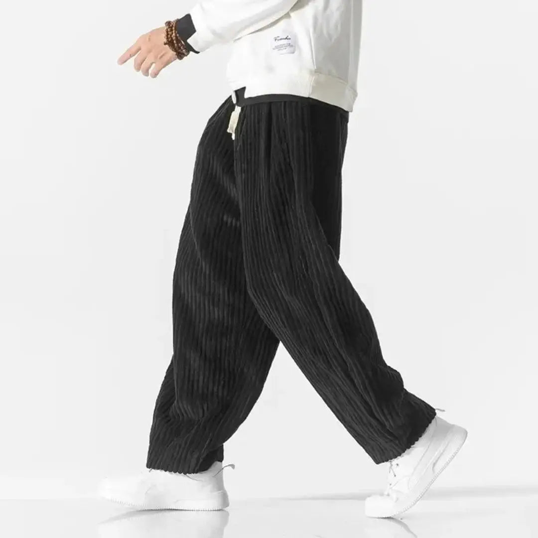 Women's Loose Fit Corduroy Pants - Casual Wear
