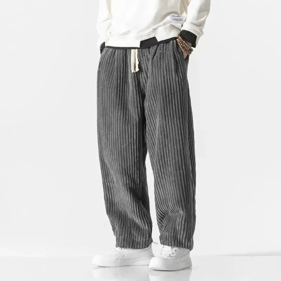 Women's Loose Fit Corduroy Pants - Casual Wear