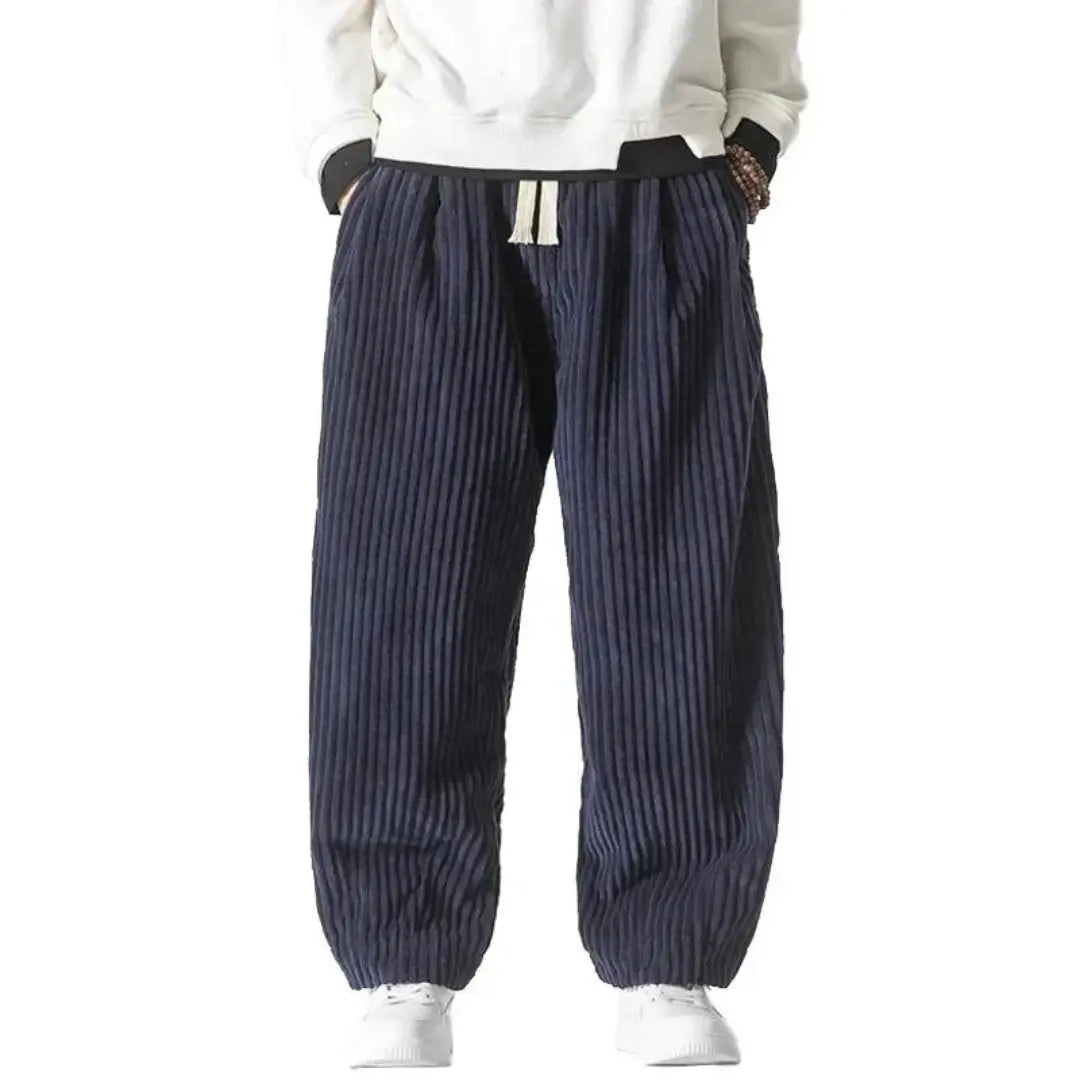 Women's Loose Fit Corduroy Pants - Casual Wear