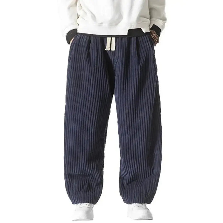 Women's Loose Fit Corduroy Pants - Casual Wear