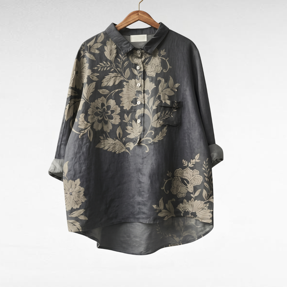 Harper | Women's Floral Linen Blouse, Spring