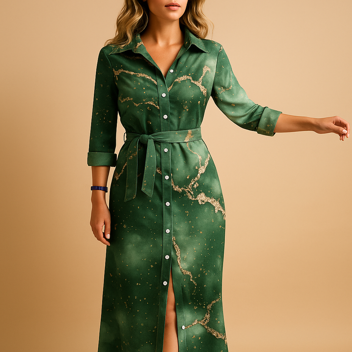 Women's Elegant Striped Cotton Maxi Dress - Summer Casual