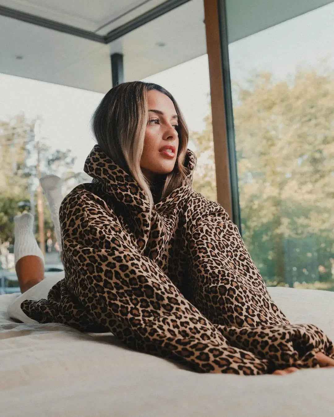 Cozy Leopard Print Hoodie - Unisex Streetwear