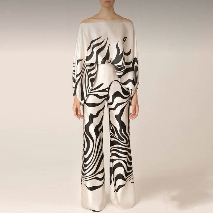 Emily | Women's Silk Blouse and Pants Set, Casual Outfit