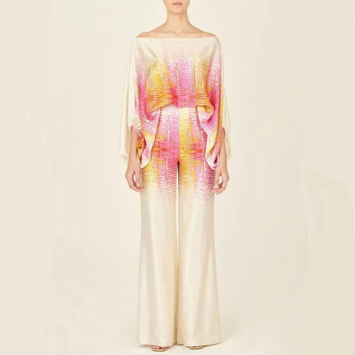 Emily | Women's Silk Blouse and Pants Set, Casual Outfit