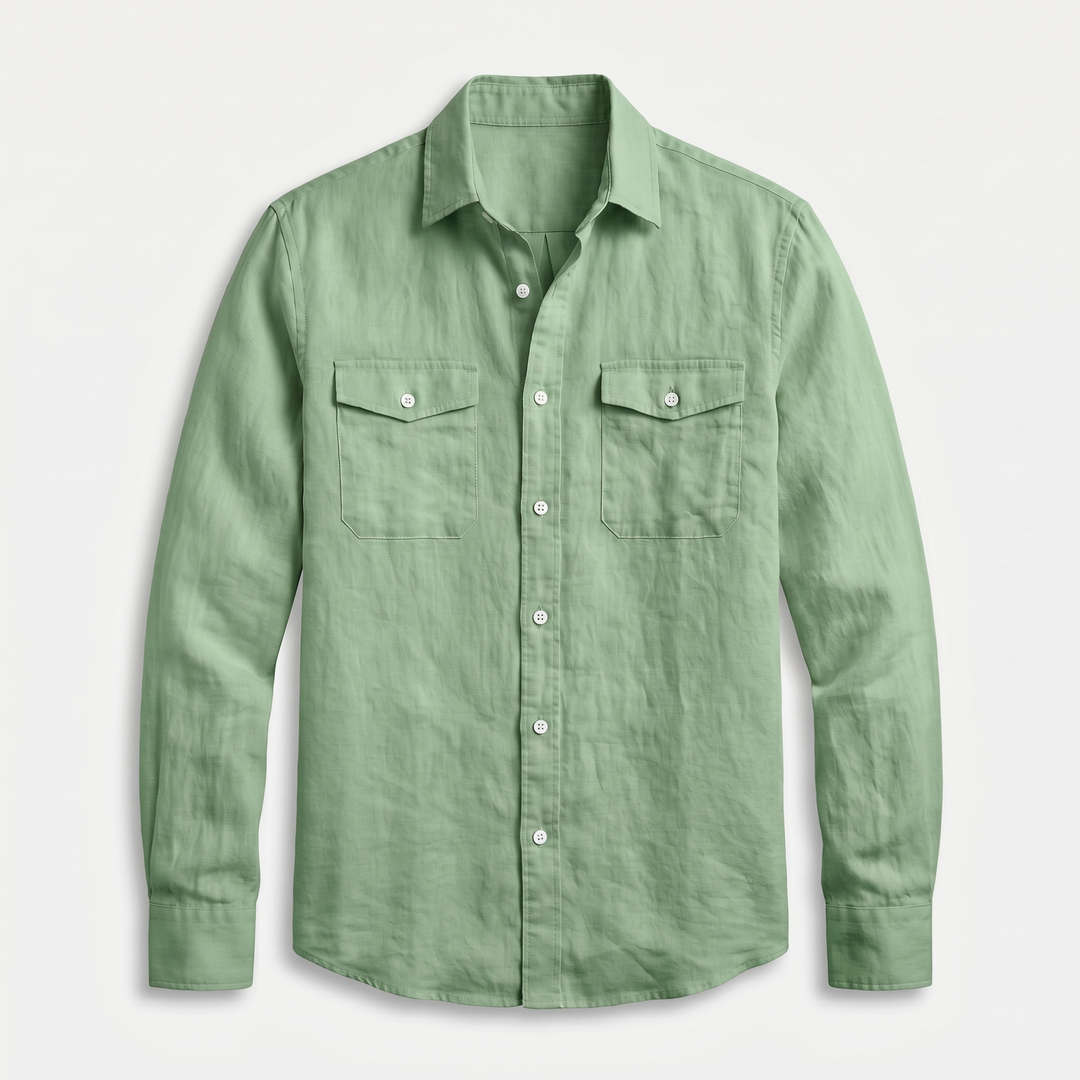 Men's Casual Relaxed Fit Linen Overshirt - Summer Lightweight