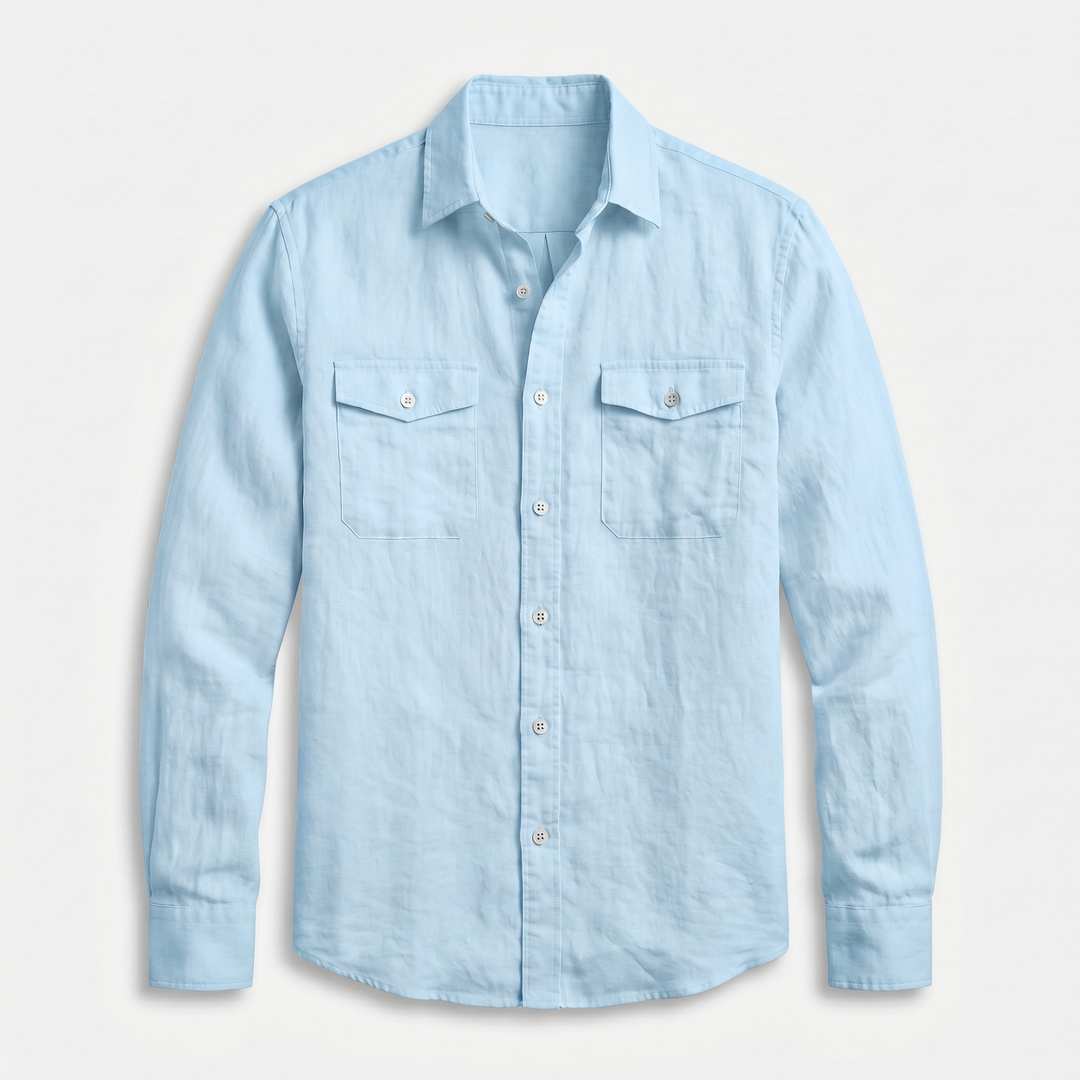 Men's Casual Relaxed Fit Linen Overshirt - Summer Lightweight