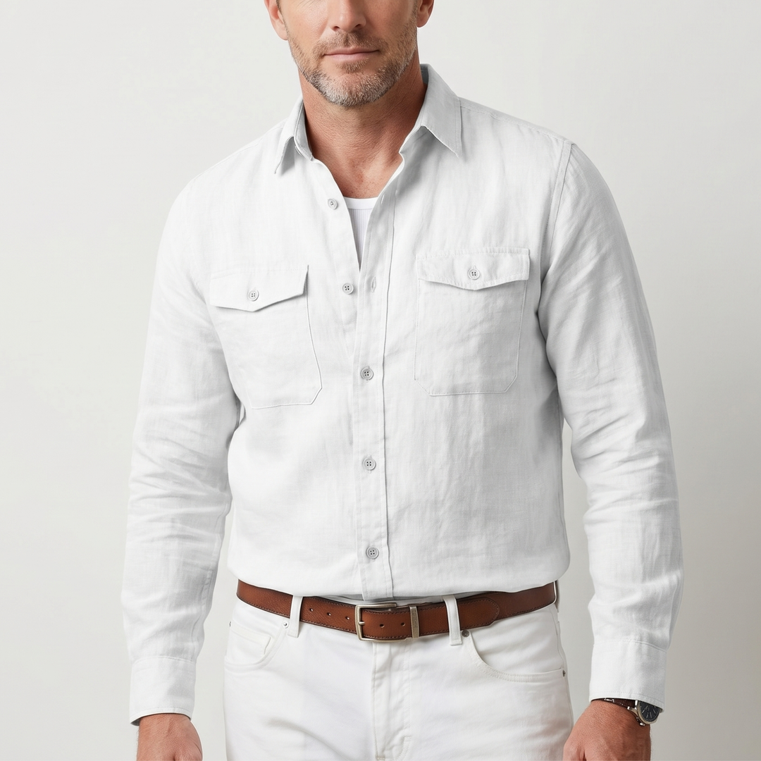Men's Casual Relaxed Fit Linen Overshirt - Summer Lightweight