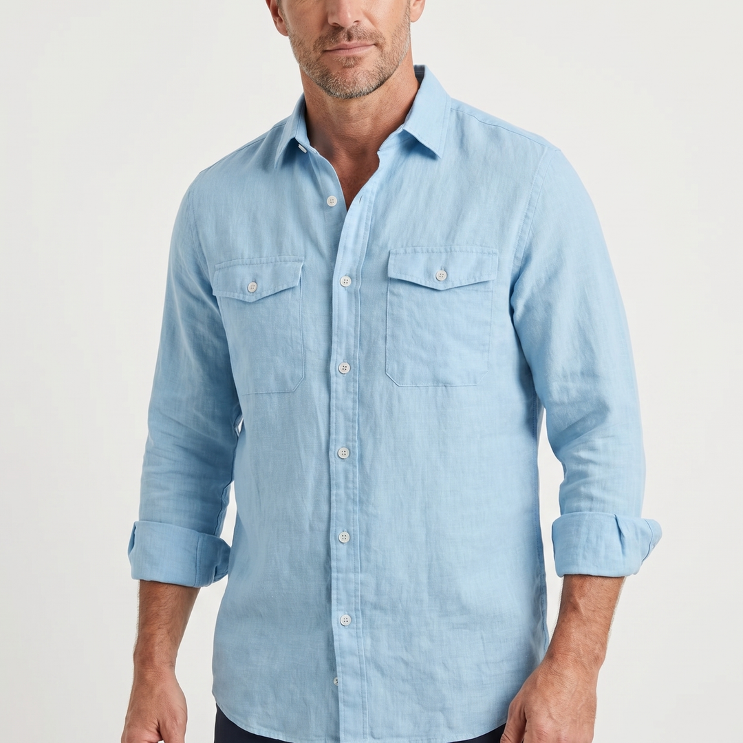 Men's Casual Relaxed Fit Linen Overshirt - Summer Lightweight
