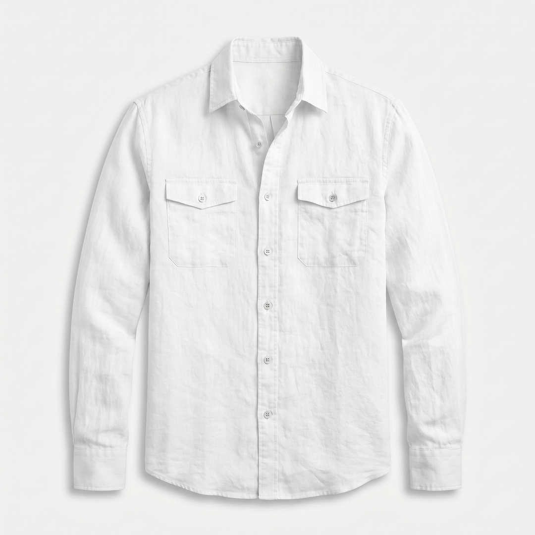 Men's Casual Relaxed Fit Linen Overshirt - Summer Lightweight