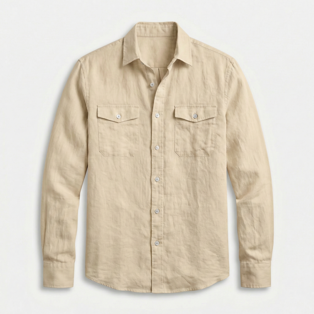 Men's Casual Relaxed Fit Linen Overshirt - Summer Lightweight