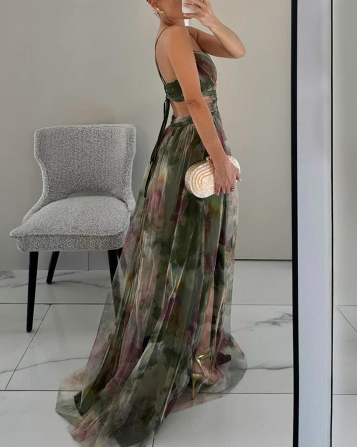Flora | Women's Flowing Maxi Dress with Floral Pattern
