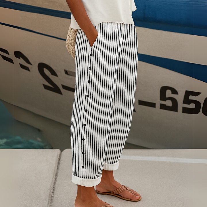 Jillian | Women's High-Waisted Striped Pant, Casual
